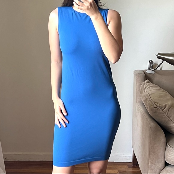 Wolford Dresses Wolford Bodycon Mini Blue Sleeveless Dress Size S